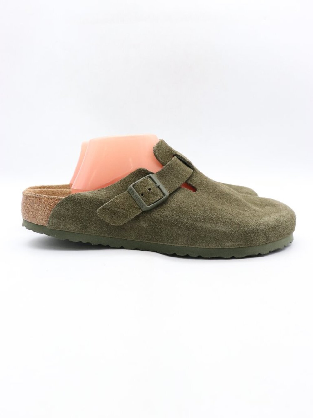 Birkenstock Boston Suede Men's EU 45 US 12 Mule Clog Olive Green Suede Sandals